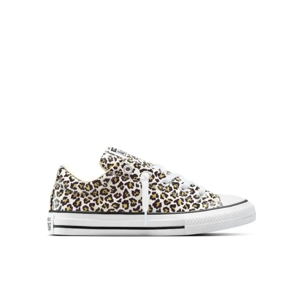 Converse Kids Low Top Sneakers White with Leopard Print